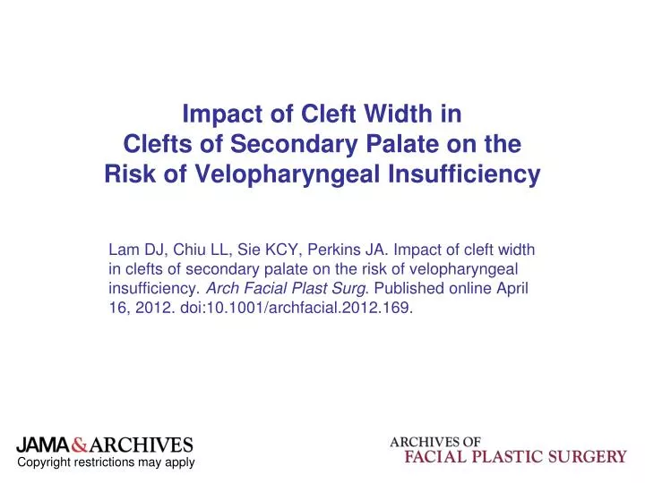 impact of cleft width in clefts of secondary palate on the risk of velopharyngeal insufficiency