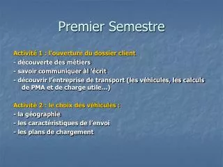 premier semestre