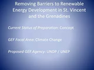 removing barriers to renewable energy development in st vincent and the grenadines