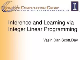 Inference and Learning via Integer Linear Programming