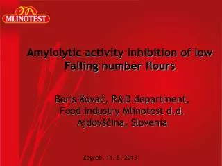 Amylolytic activity inhibition of low Falling number flours
