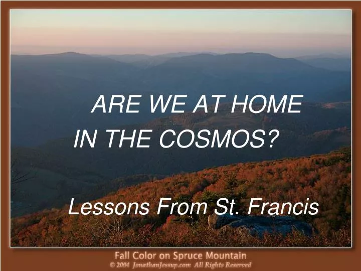 are we at home in the cosmos lessons from st francis
