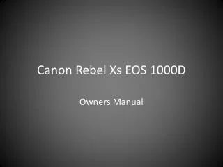 Canon Rebel Xs EOS 1000D