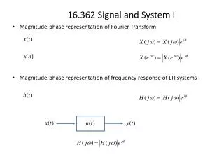Magnitude-phase representation of Fourier Transform