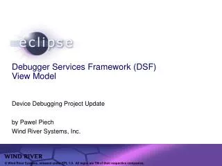 Debugger Services Framework (DSF) View Model