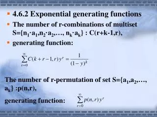 4.6.2 Exponential generating functions