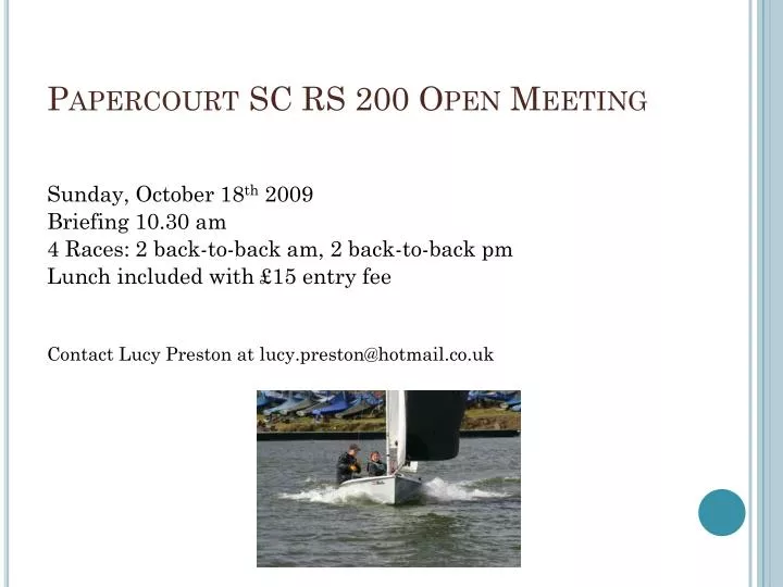 papercourt sc rs 200 open meeting