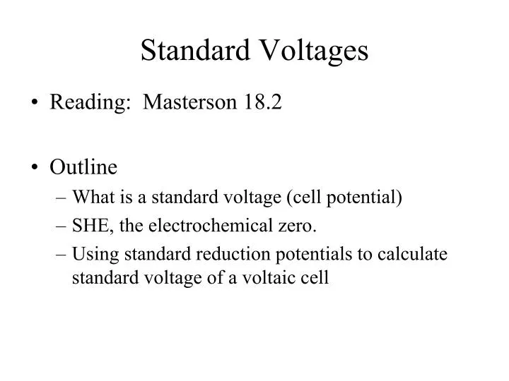standard voltages