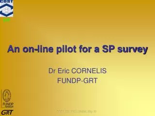 An on-line pilot for a SP survey