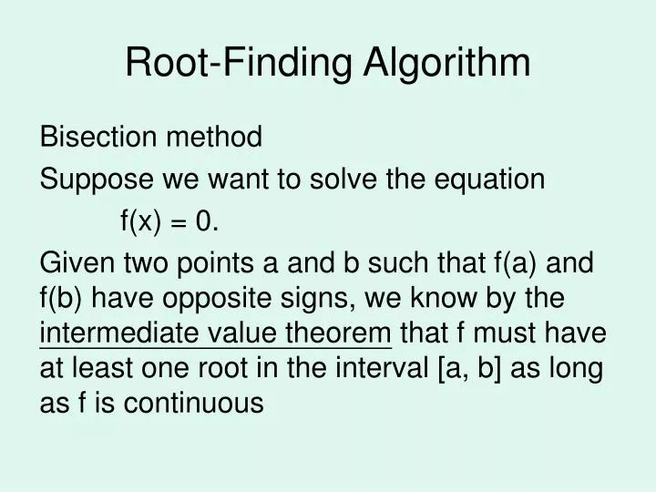 root finding algorithm