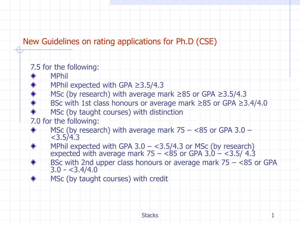 PPT - Ph.D. Application Rating Guidelines for CSE Applicants in Top ...