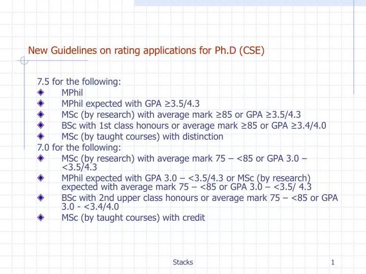 new guidelines on rating applications for ph d cse