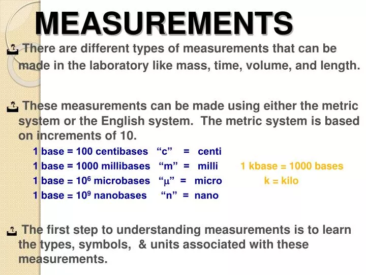 measurements