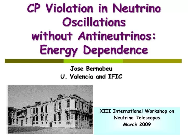 cp violation in neutrino oscillations without antineutrinos energy dependence