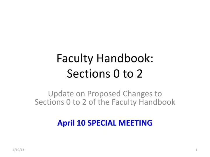 faculty handbook sections 0 to 2