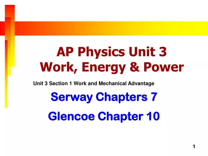ap physics unit 3 work energy power