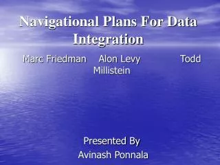 Navigational Plans For Data Integration