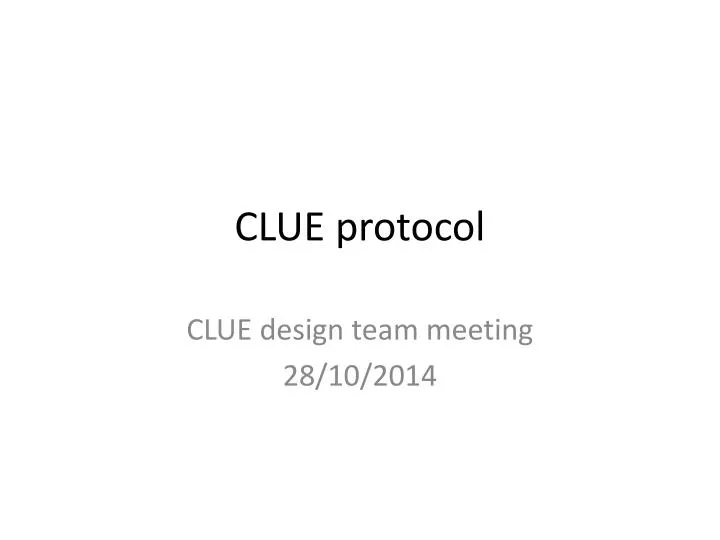 clue protocol