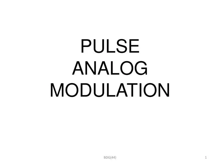 pulse analog modulation