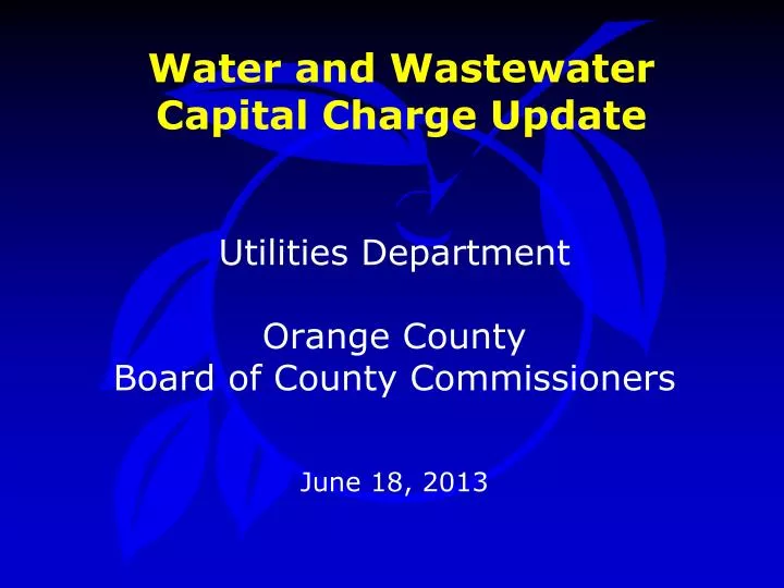 water and wastewater capital charge update