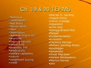 ch 19 20 terms