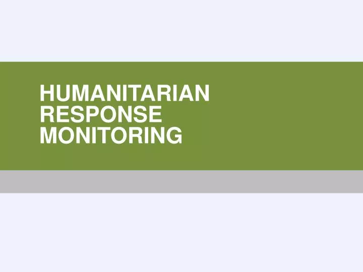 humanitarian response monitoring