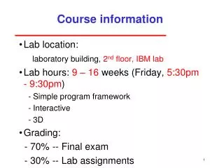 course information