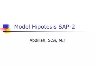 model hipotesis sap 2