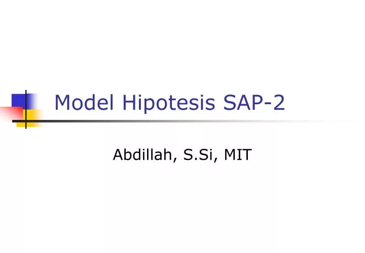model hipotesis sap 2
