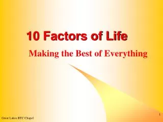 10 Factors of Life