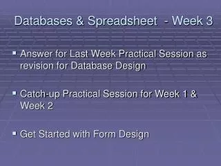 Databases &amp; Spreadsheet - Week 3