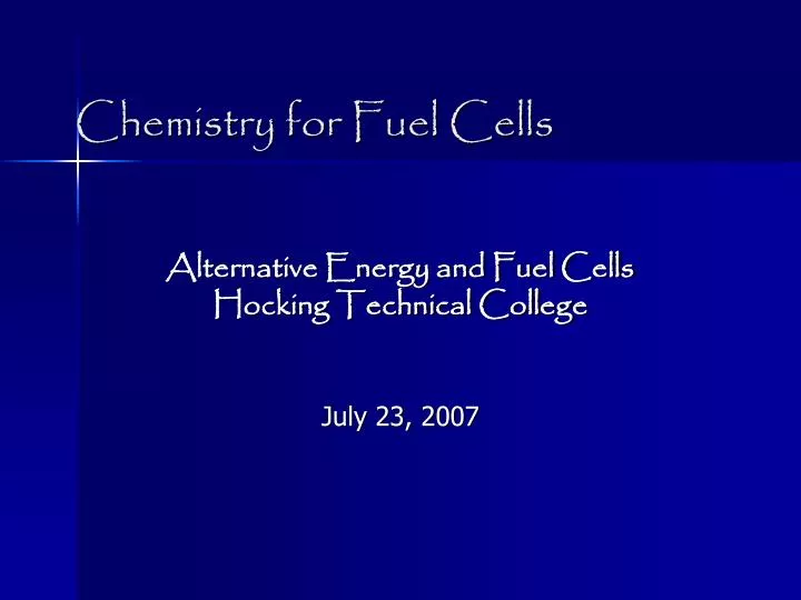 chemistry for fuel cells