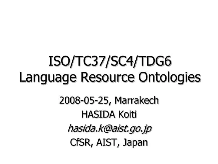 iso tc37 sc4 tdg6 language resource ontologies