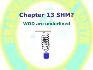 Chapter 13 SHM?