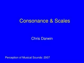 Consonance &amp; Scales