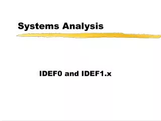 Systems Analysis