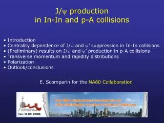 J/ ? production in In-In and p-A collisions