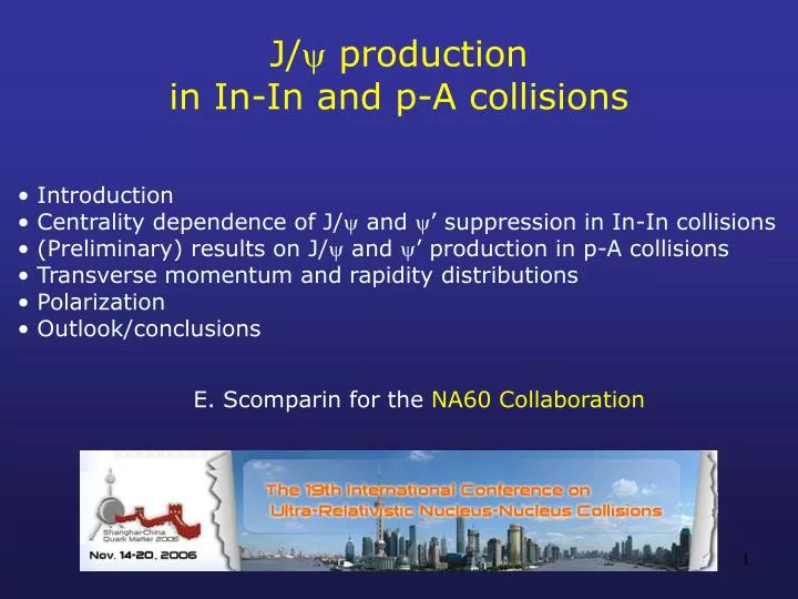 j production in in in and p a collisions