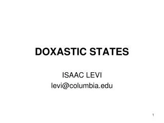 DOXASTIC STATES