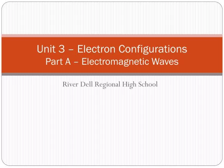unit 3 electron configurations part a electromagnetic waves