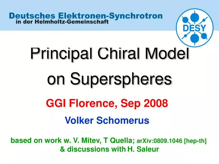 principal chiral model on superspheres