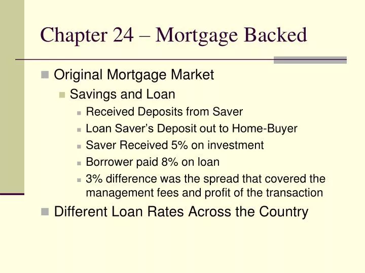 chapter 24 mortgage backed