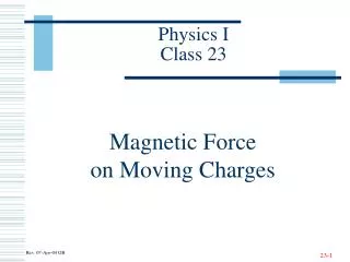 Physics I Class 23