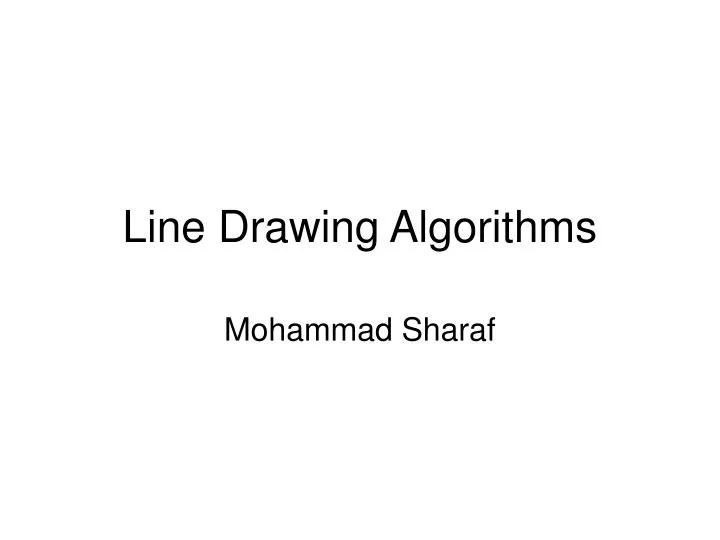 line drawing algorithms