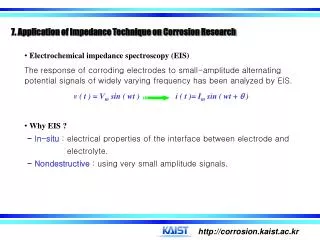 7. Application of Impedance Technique on Corrosion Research