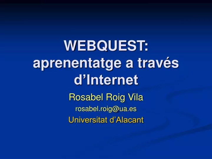 webquest aprenentatge a trav s d internet