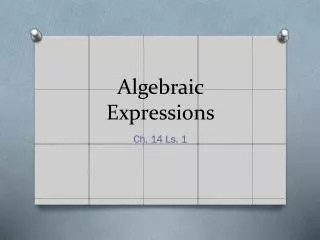 Algebraic Expressions