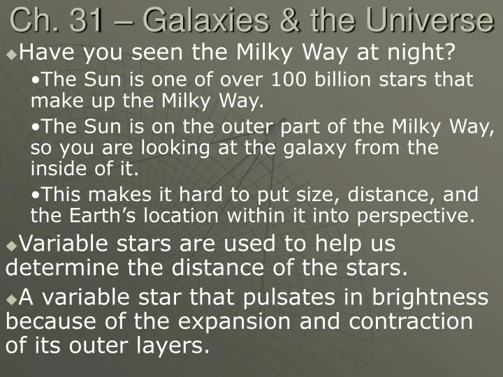 ch 31 galaxies the universe