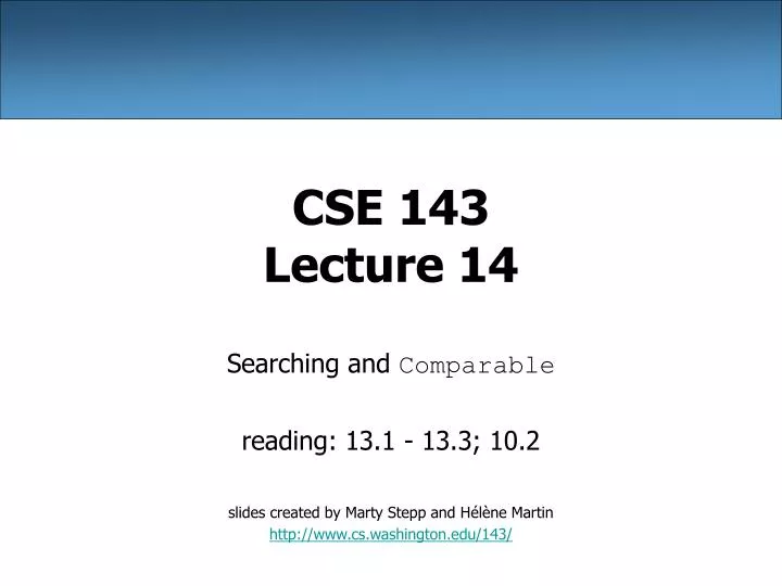 cse 143 lecture 14