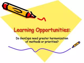 Learning Opportunities:
